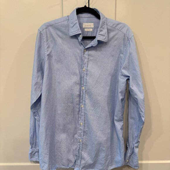 Massimo Dutti Light Blue Oxford Button-Down Shirt Men's Size M - Picture 1 of 3
